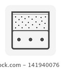 Prestressed concrete slab with concrete topping vector icon, outline structural floor symbol. 141940076