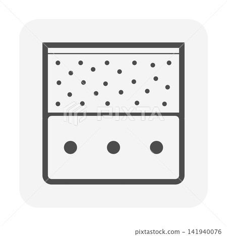 Prestressed concrete slab with concrete topping vector icon, outline structural floor symbol. Prestressed concrete slab with concrete topping vector icon, outline structural floor symbol. 141940076