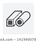 Steel pipe and hollow section metal products for industrial manufacturing icon. 141940078
