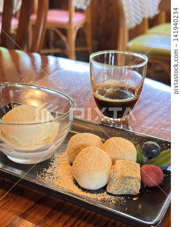 A combination of ice cream and mochi A combination of ice cream and mochi 141940234