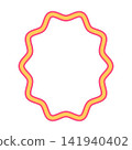 Colorful Organic Oval Wavy Decorative Frame with Pink and Yellow Border 141940402