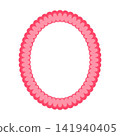 Pink Bubble Oval Decorative Frame with Soft Scalloped Colorful Border 141940405