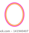 Colorful Double Ring Oval Decorative Frame with Pink Yellow and Purple Border 141940407