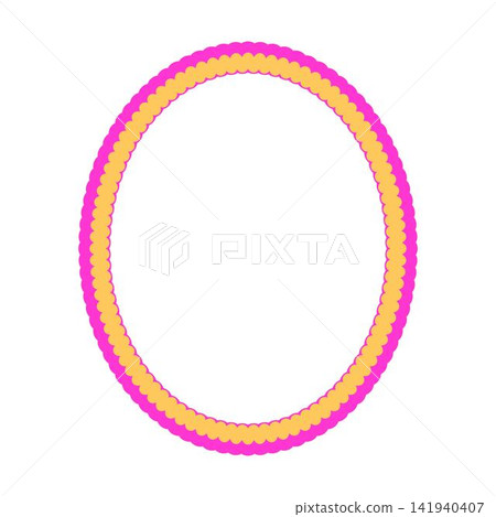 Colorful Double Ring Oval Decorative Frame with Pink Yellow and Purple Border Colorful Double Ring Oval Decorative Frame with Pink Yellow and Purple Border 141940407