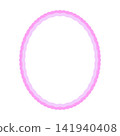 Soft Pastel Pink and Lavender Oval Decorative Frame with Wavy Border 141940408