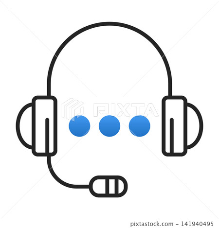Headset line icon vector isolated Headset line icon vector isolated 141940495
