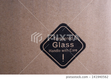 Tempered Glass Handling Warning Label Tempered Glass Handling Warning Label 141940562