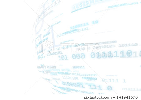 Abstract image of blue digital binary code floating on a white background Abstract image of blue digital binary code floating on a white background 141941570