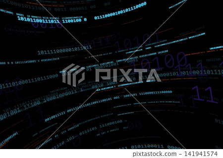 A future where blue and purple glowing binary data flows A future where blue and purple glowing binary data flows 141941574