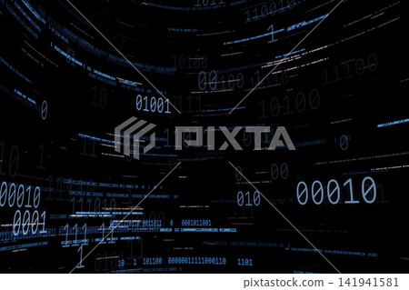 A flowing digital space of binary code A flowing digital space of binary code 141941581