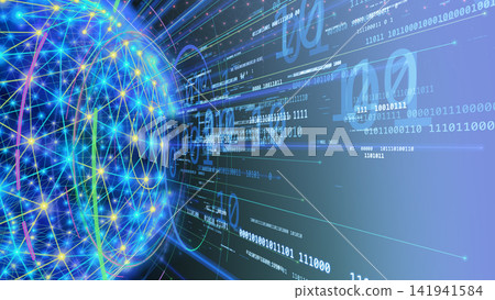 A digital graphic depicting a spherical network of intersecting lines of light. A digital graphic depicting a spherical network of intersecting lines of light. 141941584