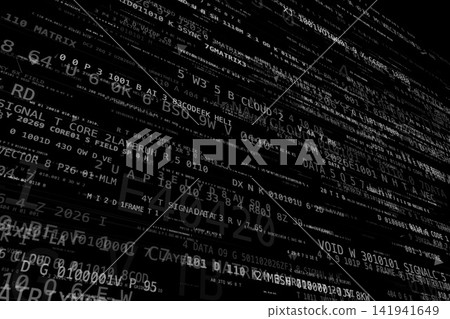 Abstract background of code and numbers flowing through digital space Abstract background of code and numbers flowing through digital space 141941649