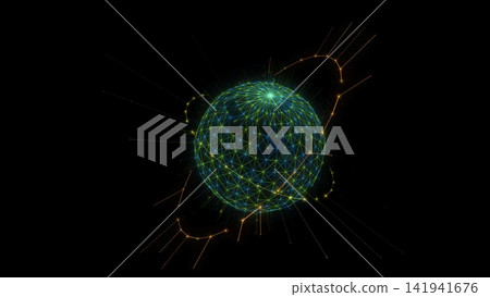 Abstract digital graphics depicting a network structure resembling the Earth. Abstract digital graphics depicting a network structure resembling the Earth. 141941676