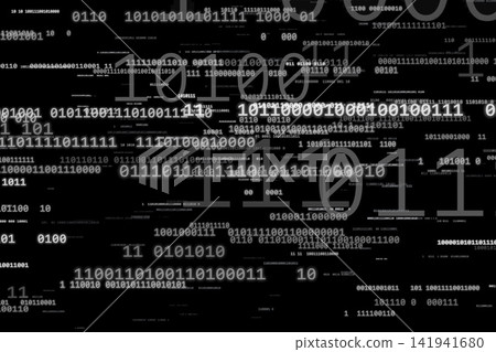 A collection of digital binary code floating on a black background A collection of digital binary code floating on a black background 141941680