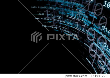 Abstract background of binary code floating in digital space Abstract background of binary code floating in digital space 141941720