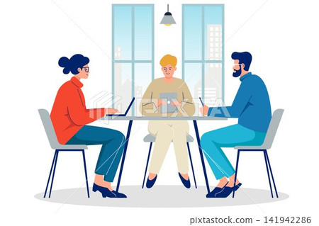 Business Meeting Around Table Business Meeting Around Table 141942286