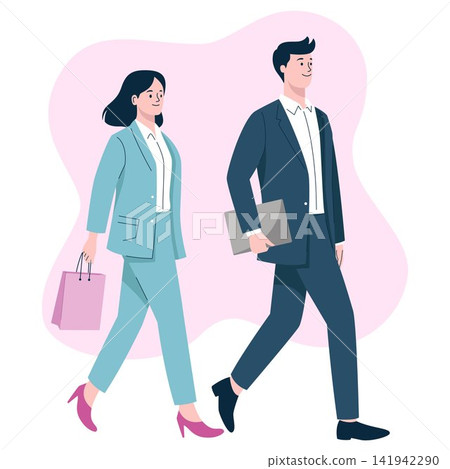 Business People Walking Together 141942290