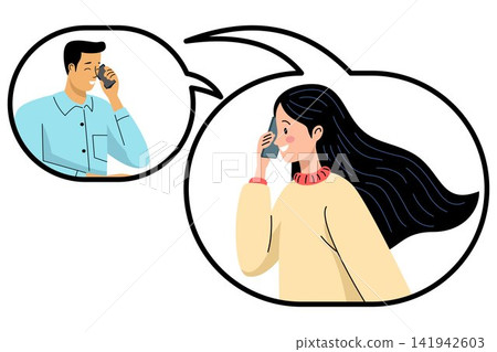 People Talking on Phone Conversation 141942603