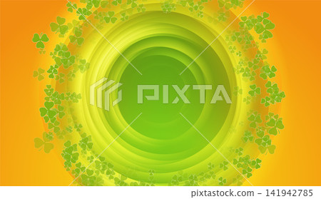 St Patrick Day green orange abstract background with shamrock leaves St Patrick Day green orange abstract background with shamrock leaves 141942785