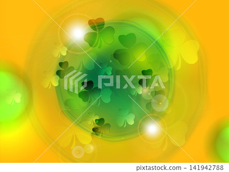 St Patrick Day green orange abstract background with shamrock leaves St Patrick Day green orange abstract background with shamrock leaves 141942788