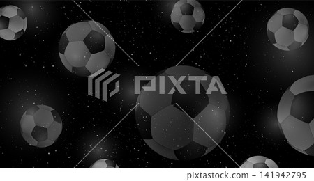 Monochrome football abstract background with soccer balls Monochrome football abstract background with soccer balls 141942795