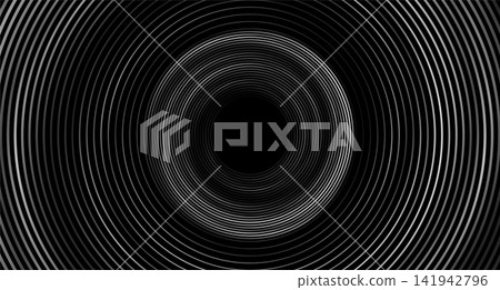 Dark grey circular lines abstract tech geometric background Dark grey circular lines abstract tech geometric background 141942796