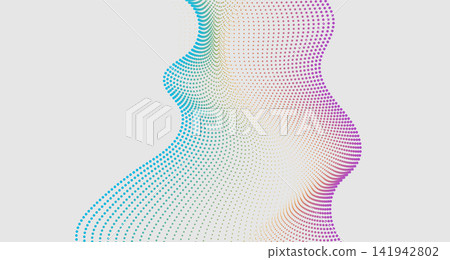 Colorful minimal dotted wavy lines abstract background Colorful minimal dotted wavy lines abstract background 141942802