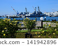 Ships docked in the harbor and Park 2 141942896