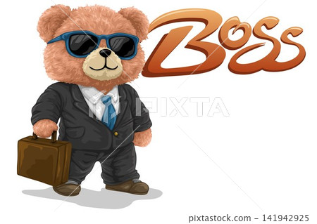 Stylish Business Teddy Bear with Suit and Briefcase Stylish Business Teddy Bear with Suit and Briefcase 141942925