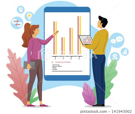Business Team Analyzing Data on Digital Dashboard 141943002