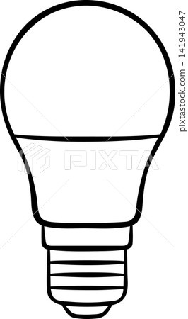 Vector icon of LED bulb in hand-drawn sketch style. Monochrome illustration for energy-saving campaigns and tech blogs Vector icon of LED bulb in hand-drawn sketch style. Monochrome illustration for energy-saving campaigns and tech blogs 141943047