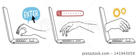 Online Search Internet Browsing Digital Interaction Illustration 141943059