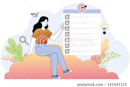 Checklist Planning Task Management Productivity Concept Illustration Checklist Planning Task Management Productivity Concept Illustration 141943125