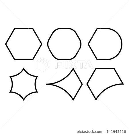 Abstract geometric shape collection isolated on white background Abstract geometric shape collection isolated on white background 141943216