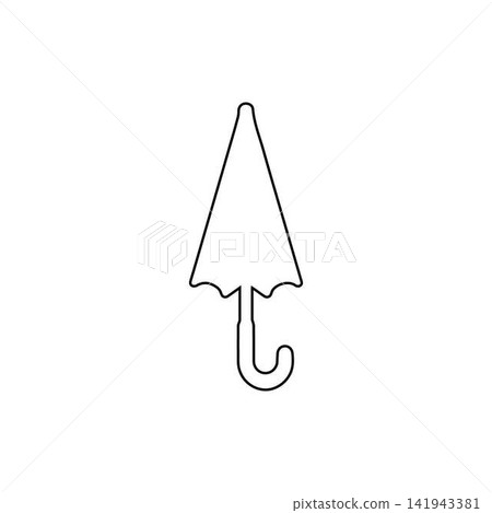 black umbrella outline icon on white background black umbrella outline icon on white background 141943381