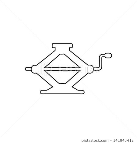 car jack outline lifting tool for vehicle repair isolated on white background car jack outline lifting tool for vehicle repair isolated on white background 141943412
