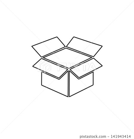 cardboard box outline icon packaging delivery illustration cardboard box outline icon packaging delivery illustration 141943414