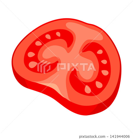 Cut of red tomato. Fresh vegetables for salad. Cut of red tomato. Fresh vegetables for salad. 141944006