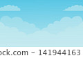 blue sky with clouds background with copy space 141944163