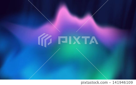 Abstract northern lights vector background. Vibrant neon aurora borealis with blue, turquoise and pink wavy gradients for night sky fantasy and tech design. 141946109