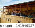 Drying leather hides in traditional workshop Drying leather hides in traditional workshop 141946387