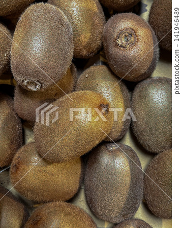 Fresh Whole Kiwifruit Close Up Background Fresh Whole Kiwifruit Close Up Background 141946489