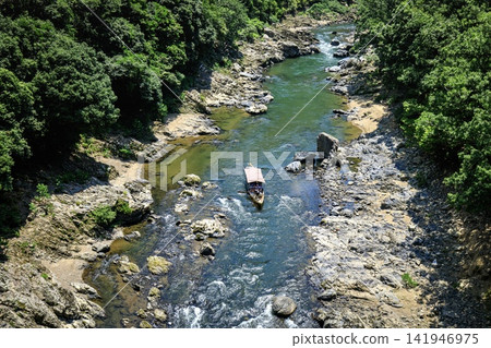 Kyoto Prefecture: Hozukyo Gorge and Hozugawa River boat tours in summer Kyoto Prefecture: Hozukyo Gorge and Hozugawa River boat tours in summer 141946975