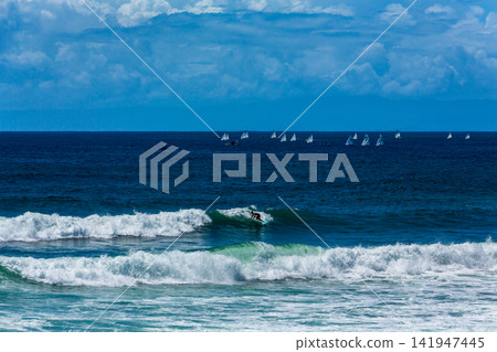 Summer surfing at Shichirigahama Beach in Kamakura City Summer surfing at Shichirigahama Beach in Kamakura City 141947445