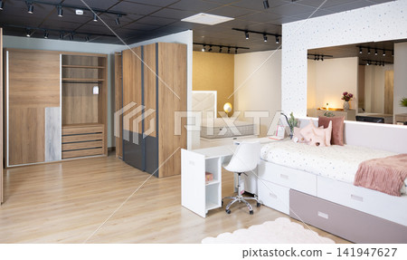 Bedroom department in furniture store Bedroom department in furniture store 141947627