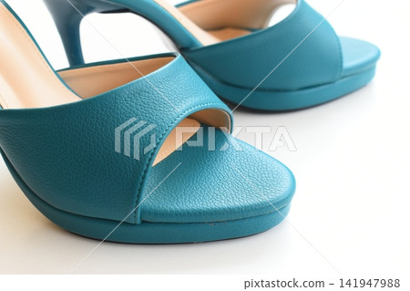 green high heels shoes on white background green high heels shoes on white background 141947988