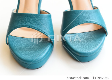 green high heels shoes on white background green high heels shoes on white background 141947989