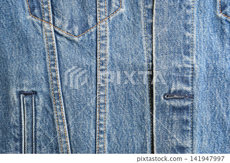 seam of blue denim texture background, jean fashion style seam of blue denim texture background, jean fashion style 141947997
