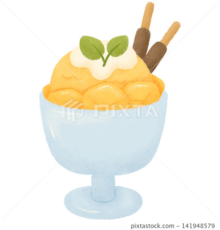 Puppy and mango Puppy and mango 141948579
