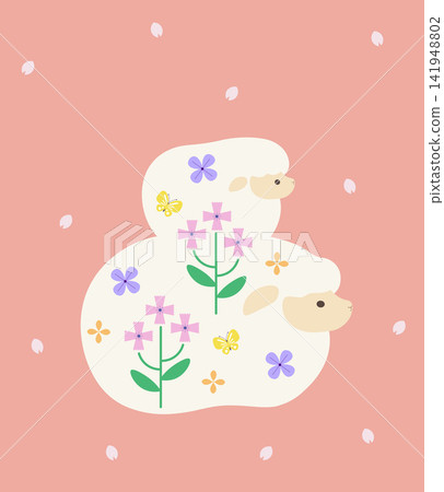 Parent and child sheep Parent and child sheep 141948802